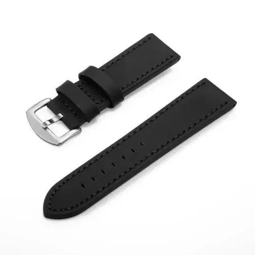 Uhrenarmband Leder schwarz